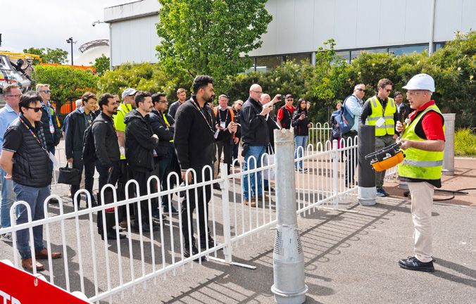 Crowd watching a live demo