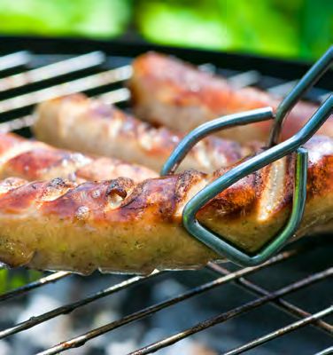 Sausages on a barbecue