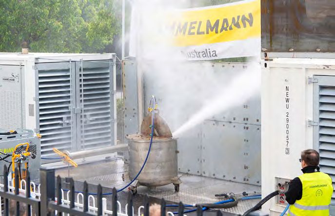Hammelmann high-pressure water blasting demo